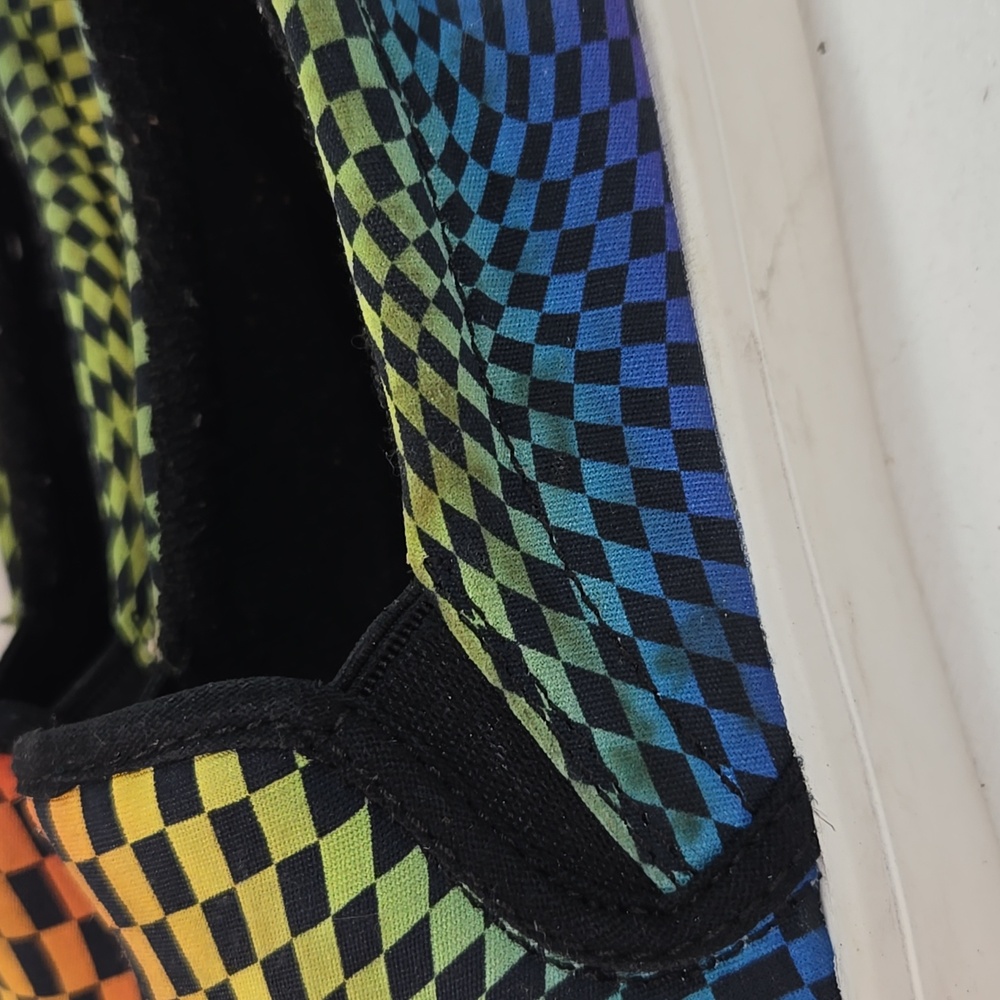 Skechers multicolor rainbow checkerboard Slip-On Sneakers - Picture 12 of 13